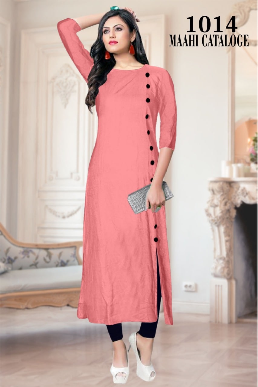 Elegant Button Style Rayon Kurtis! 🌸💫